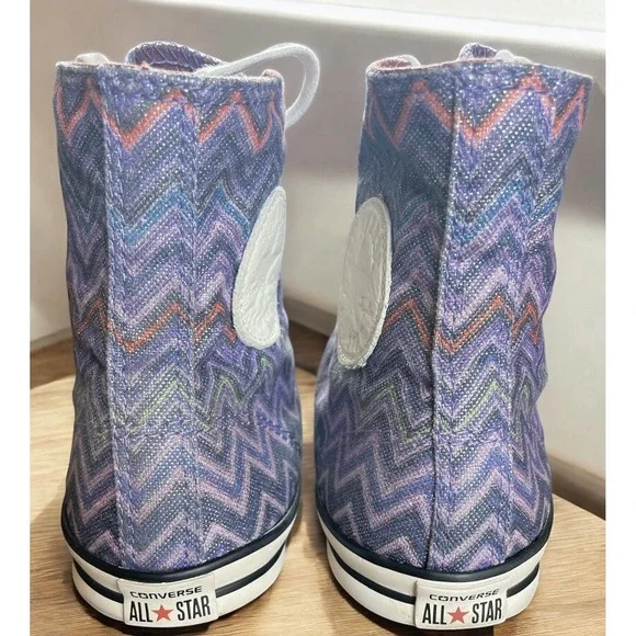 Converse All-Star + Missoni Hi-Tops Zigzag Sparkle Purple, Women's Size 7 - Picture 4 of 10